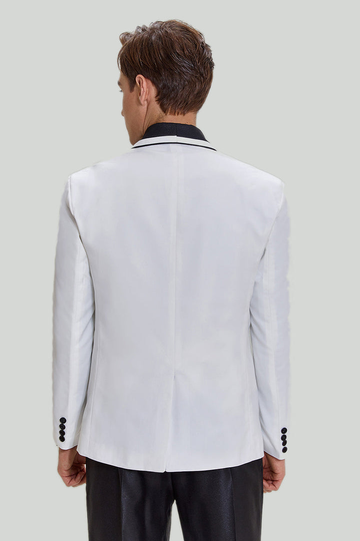 Formal 3 Pieces Mens Suit Flat Shawl Lapel Tuxedos (Blazer+vest+Pants) mens event wear