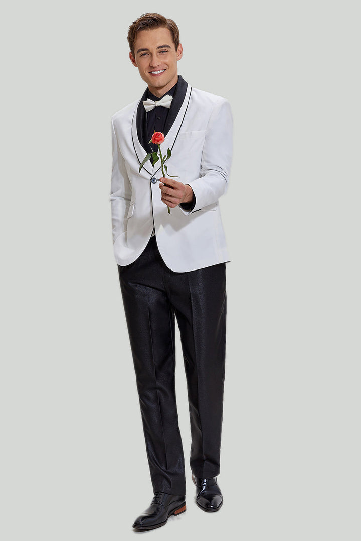 Formal 3 Pieces Mens Suit Flat Shawl Lapel Tuxedos (Blazer+vest+Pants) mens event wear