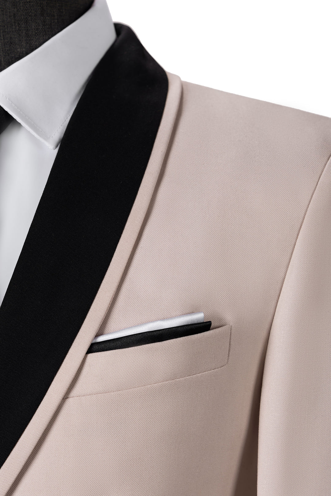 Formal 3 Pieces Mens Suit Flat Shawl Lapel Tuxedos (Blazer+vest+Pants) Mens Event Wear