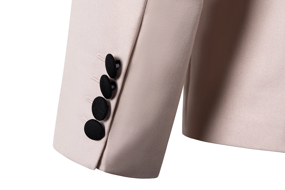 Formal 3 Pieces Mens Suit Flat Shawl Lapel Tuxedos (Blazer+vest+Pants) Mens Event Wear