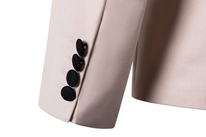 Formal 3 Pieces Mens Suit Flat Shawl Lapel Tuxedos (Blazer+vest+Pants) Mens Event Wear