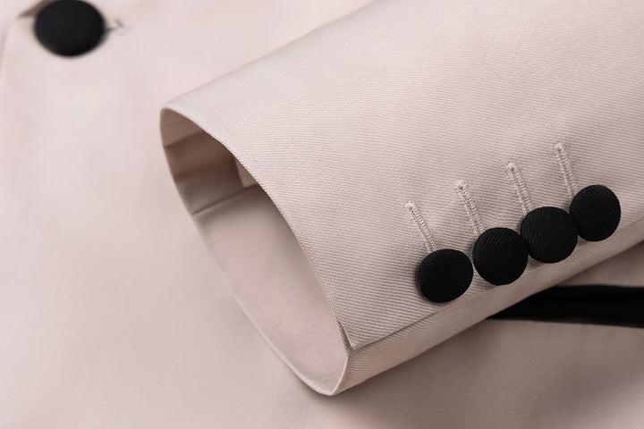 Formal 3 Pieces Mens Suit Flat Shawl Lapel Tuxedos (Blazer+vest+Pants) Mens Event Wear