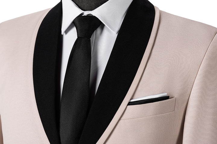 Formal 3 Pieces Mens Suit Flat Shawl Lapel Tuxedos (Blazer+vest+Pants) Mens Event Wear