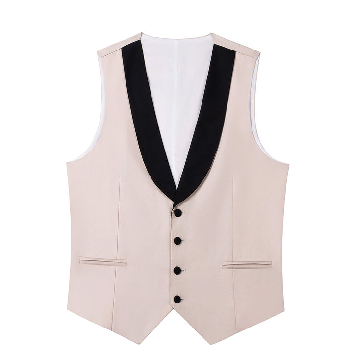 Formal 3 Pieces Mens Suit Flat Shawl Lapel Tuxedos (Blazer+vest+Pants) Mens Event Wear