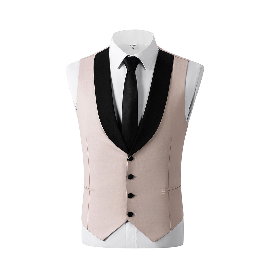 Formal 3 Pieces Mens Suit Flat Shawl Lapel Tuxedos (Blazer+vest+Pants) Mens Event Wear