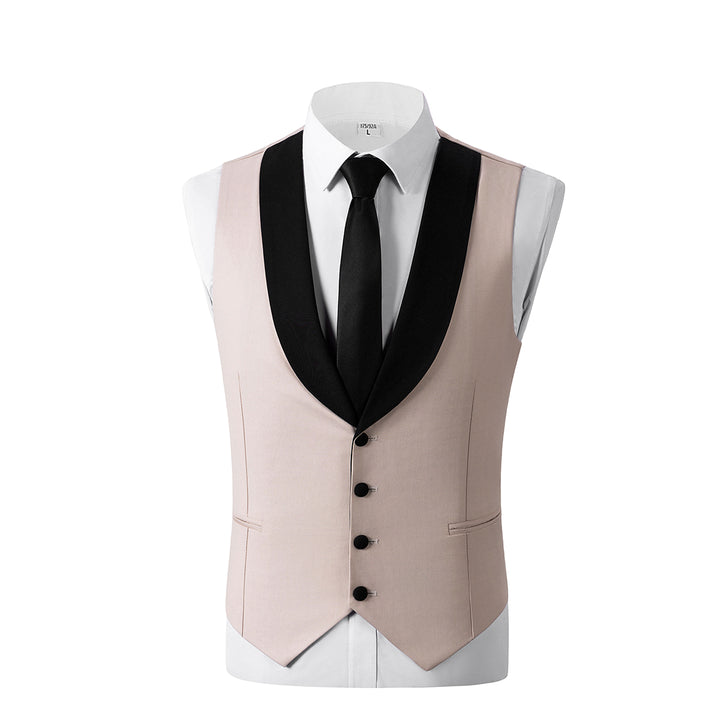 Formal 3 Pieces Mens Suit Flat Shawl Lapel Tuxedos (Blazer+vest+Pants) Mens Event Wear