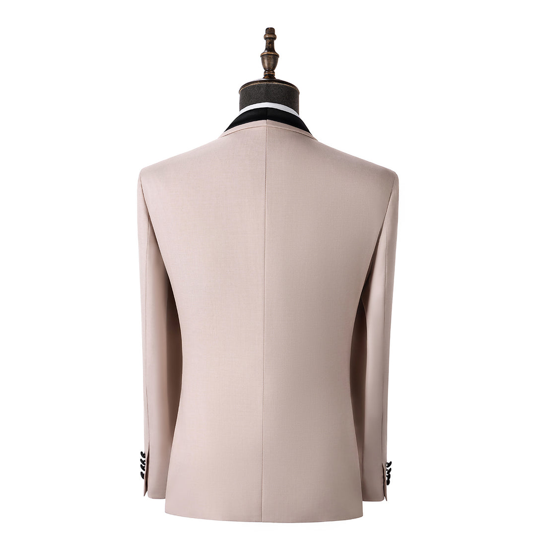 Formal 3 Pieces Mens Suit Flat Shawl Lapel Tuxedos (Blazer+vest+Pants) Mens Event Wear