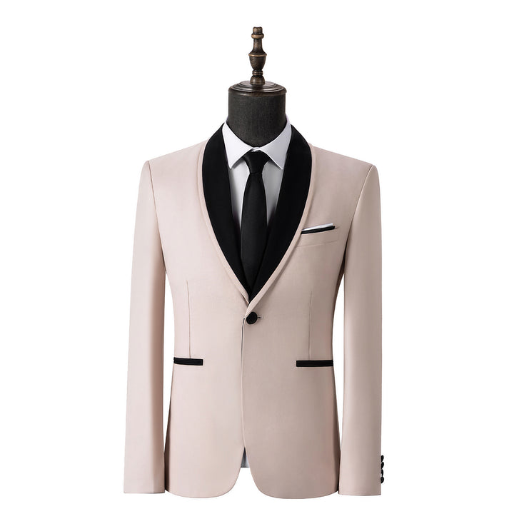 Formal 3 Pieces Mens Suit Flat Shawl Lapel Tuxedos (Blazer+vest+Pants) Mens Event Wear