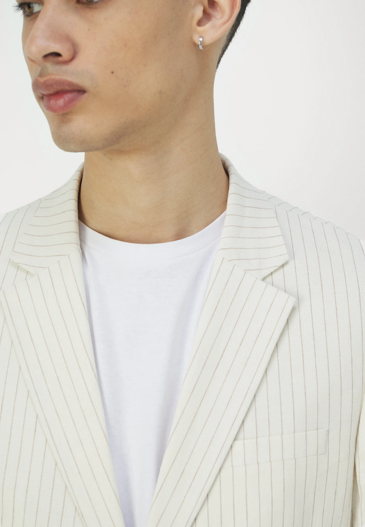 Formal Men's 2 Pieces Mens Suit Notch Lapel Striped Tuxedos (Blazer+Pants) mens event wear