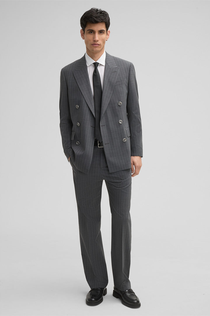 Formal Men's 2 Pieces Mens Suit Peak Lapel Striped Tuxedos (Blazer+Pants) mens event wear