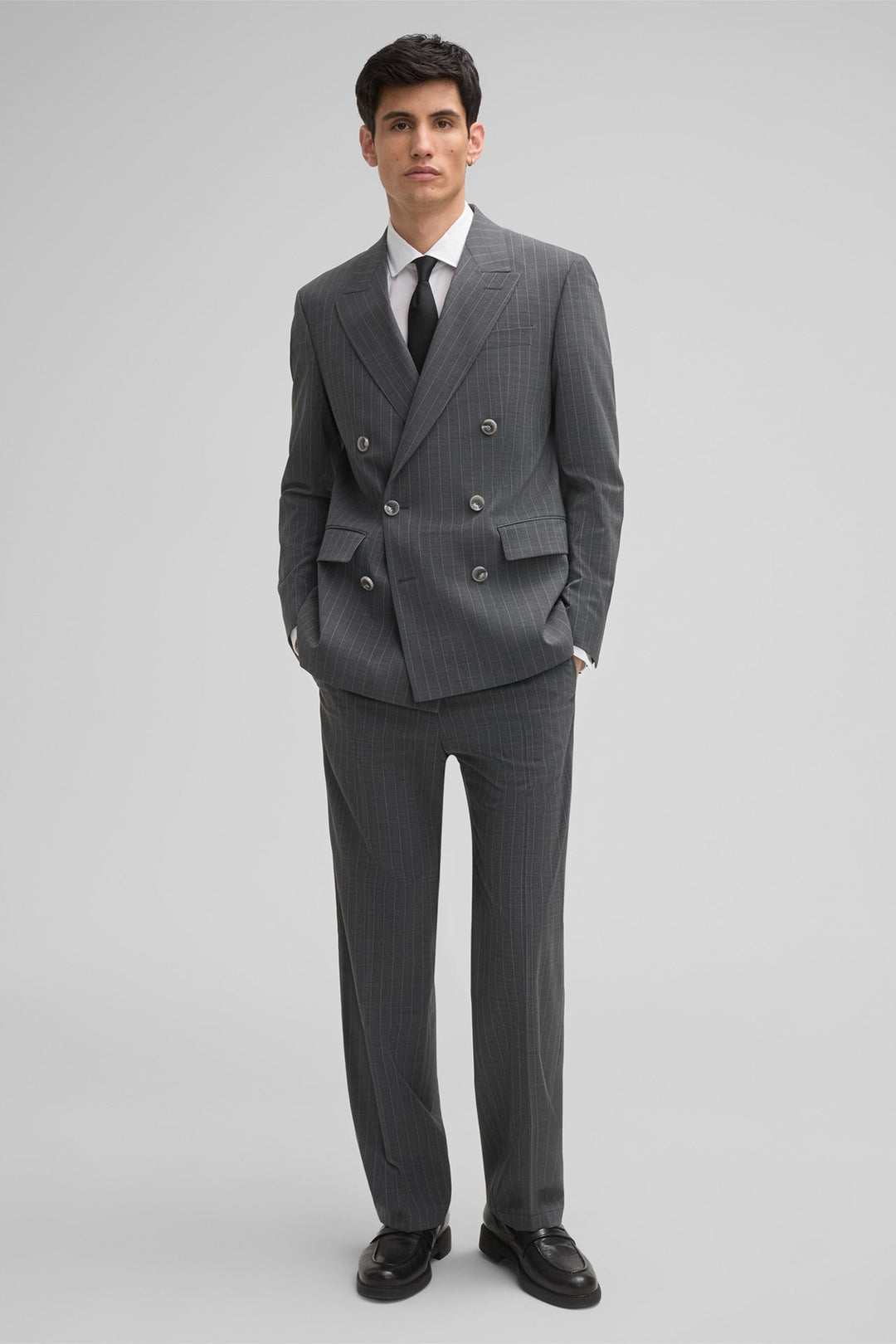 Formal Men's 2 Pieces Mens Suit Peak Lapel Striped Tuxedos (Blazer+Pants) mens event wear