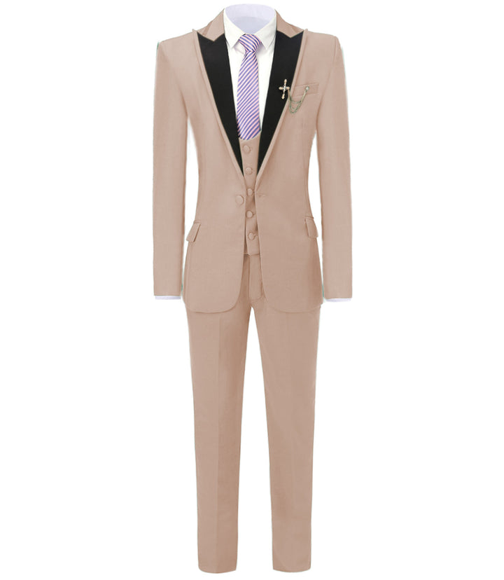 Formal Men's 3 Pieces Mens Suit Peak Lapel Tuxedos (Blazer+vest+Pants) mens event wear