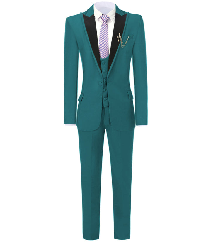 Formal Men's 3 Pieces Mens Suit Peak Lapel Tuxedos (Blazer+vest+Pants) mens event wear