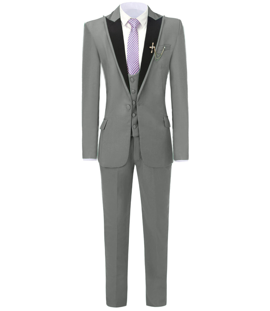Formal Men's 3 Pieces Mens Suit Peak Lapel Tuxedos (Blazer+vest+Pants) mens event wear