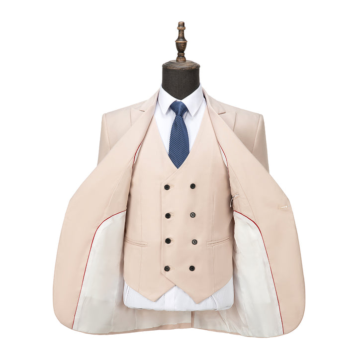 Formal Men's 3 Pieces Slim Fit Solid Color Peak Lapel Tuxedos For Wedding (Blazer+vest+Pants) mens event wear
