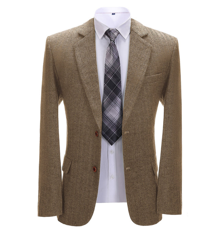Formal Men's Herringbone Notch Lapel Blazer Business Jacket mens event wear