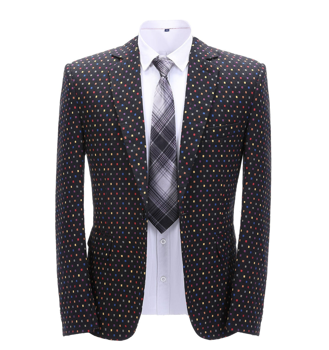 Formal Men's Houndstooth Notch Lapel Blazer mens event wear