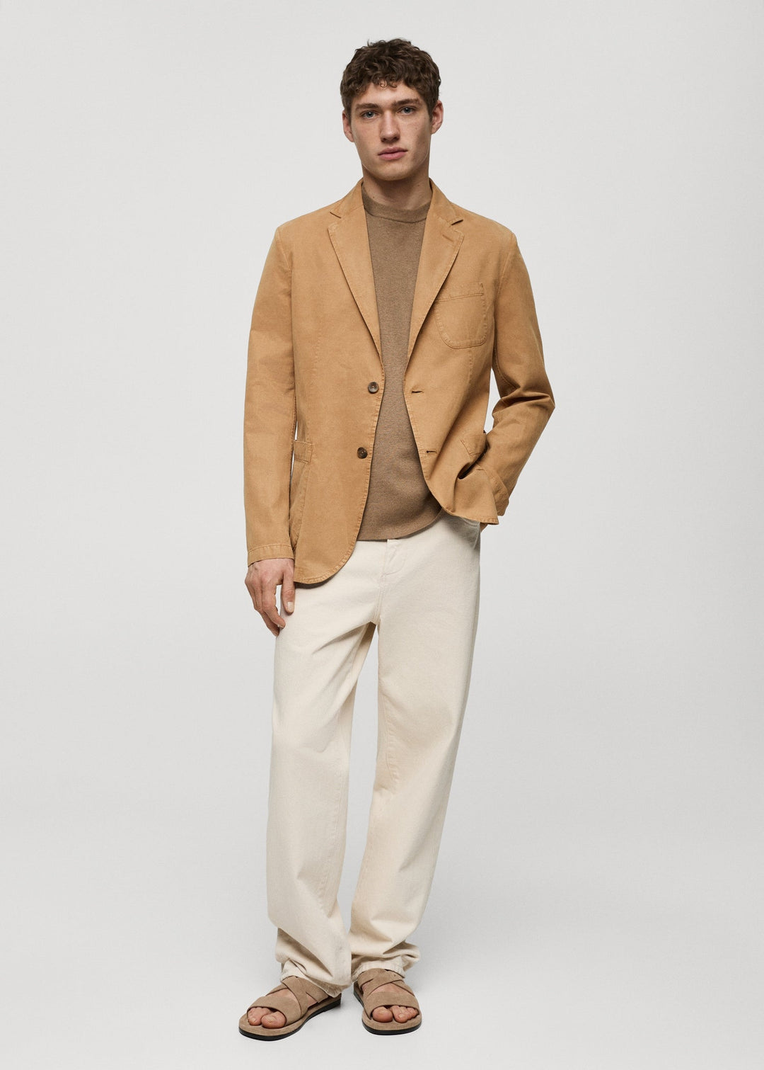 Formal Men's Regular Linen Notch Lapel Blazer for Weddings mens event wear