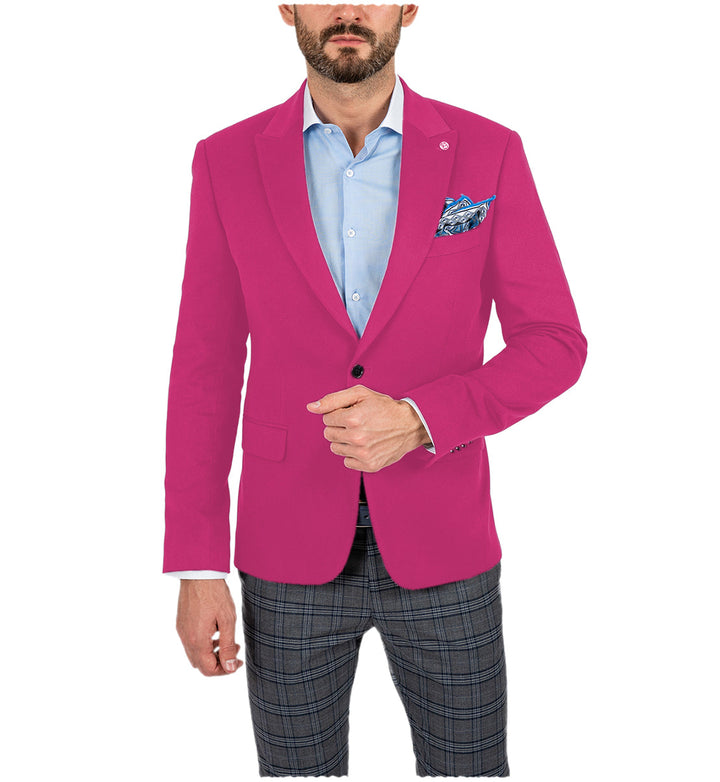 Formal Men's Slim Fit Peak Lapel Flat Blazer mens event wear