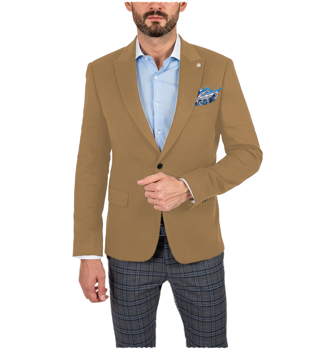 Formal Men's Slim Fit Peak Lapel Flat Blazer mens event wear