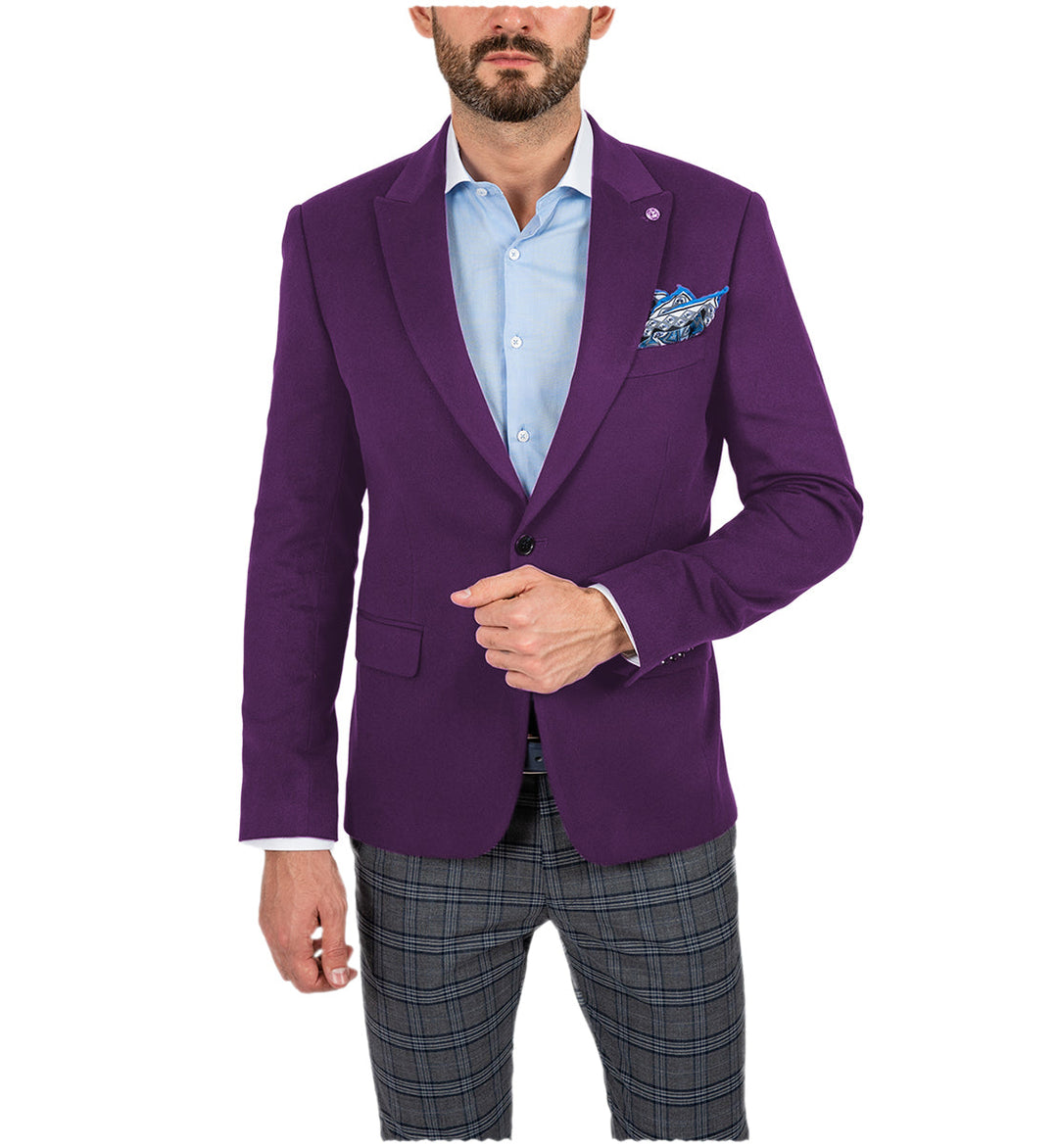 Formal Men's Slim Fit Peak Lapel Flat Blazer mens event wear