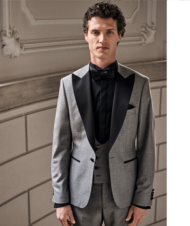Formal Men's Suits Slim Fit 3 Pieces Peak Lapel Tuxedos For Prom(Blazer+Vest+ Pant) mens event wear