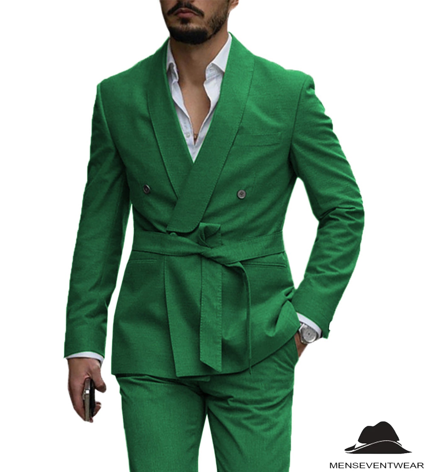 Leisure Mens Suit Double Breasts Shawl Lapel 2 Pieces