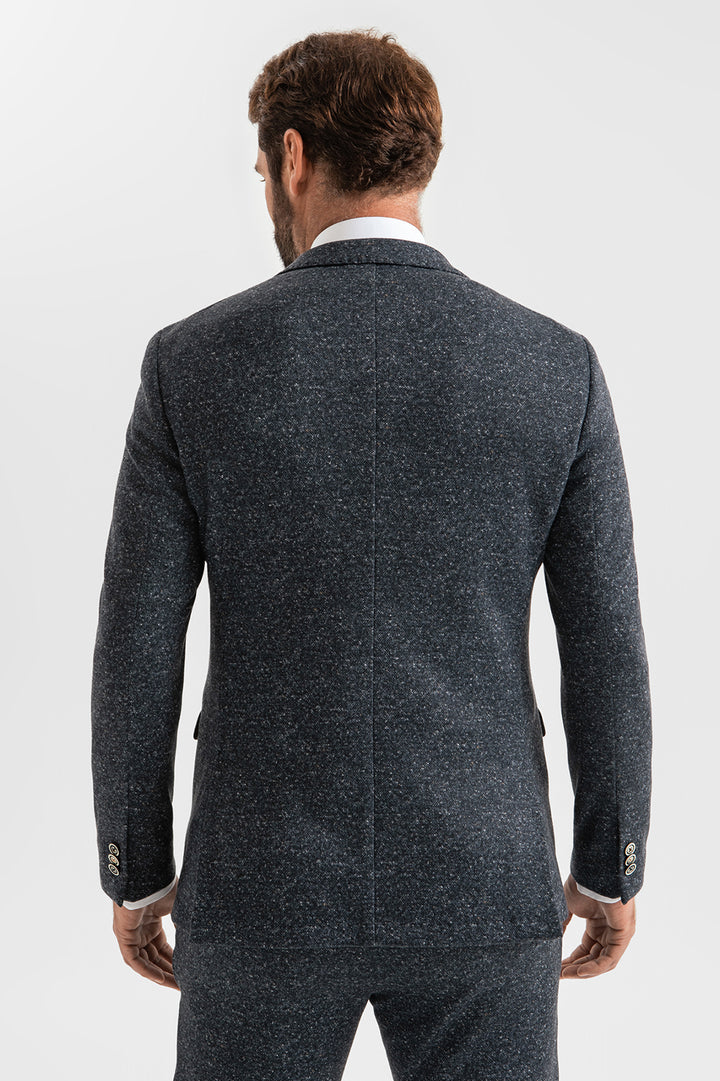 Men's Casual 3 Pieces Mens Suit Classic Tweed Peak Lapel Tuxedos (Blazer+vest+Pants) mens event wear