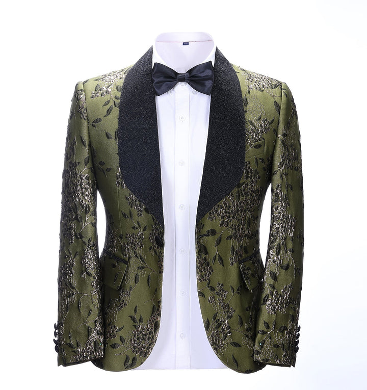 Men's Casual Patterned Shawl Lapel Blazer mens event wear