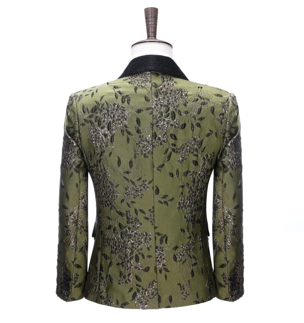 Men's Casual Patterned Shawl Lapel Blazer mens event wear