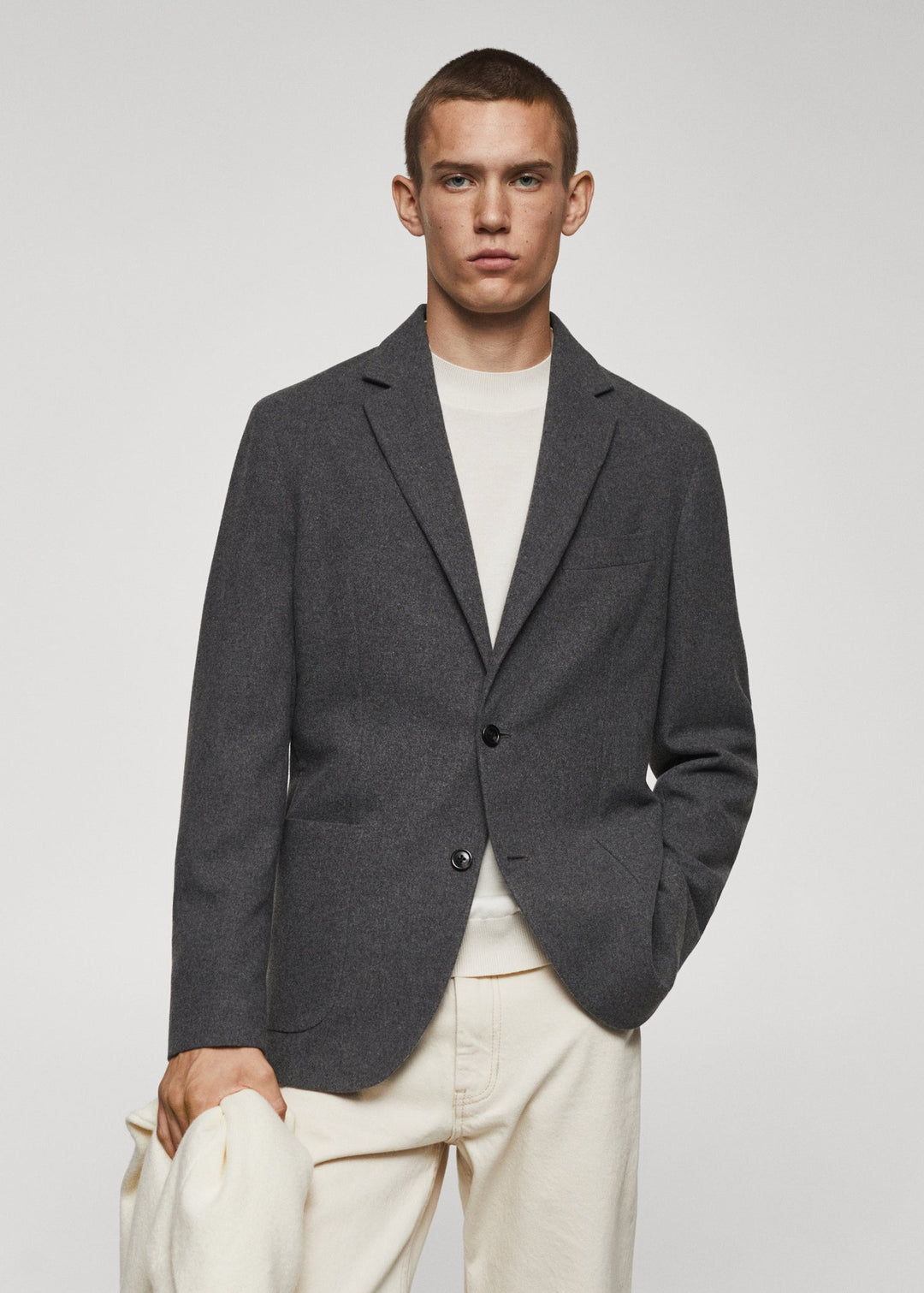 Men's Casual Tweed Notch Lapel Blazer mens event wear