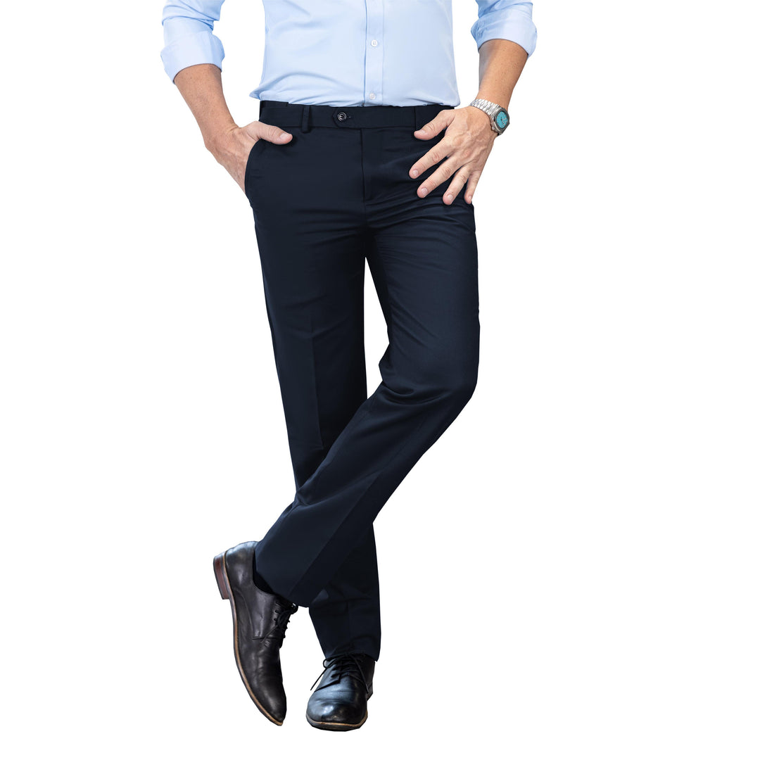 Men's Formal Suit Pants Regular Fit Trousers Black / 32W x 34L Men's Formal Suit Pants Regular Fit Trousers Black / 32W x 34L