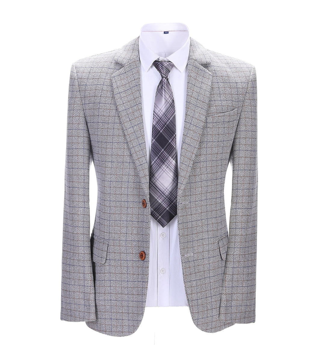 Men's Formal White Houndstooth Notch Lapel Blazer mens event wear