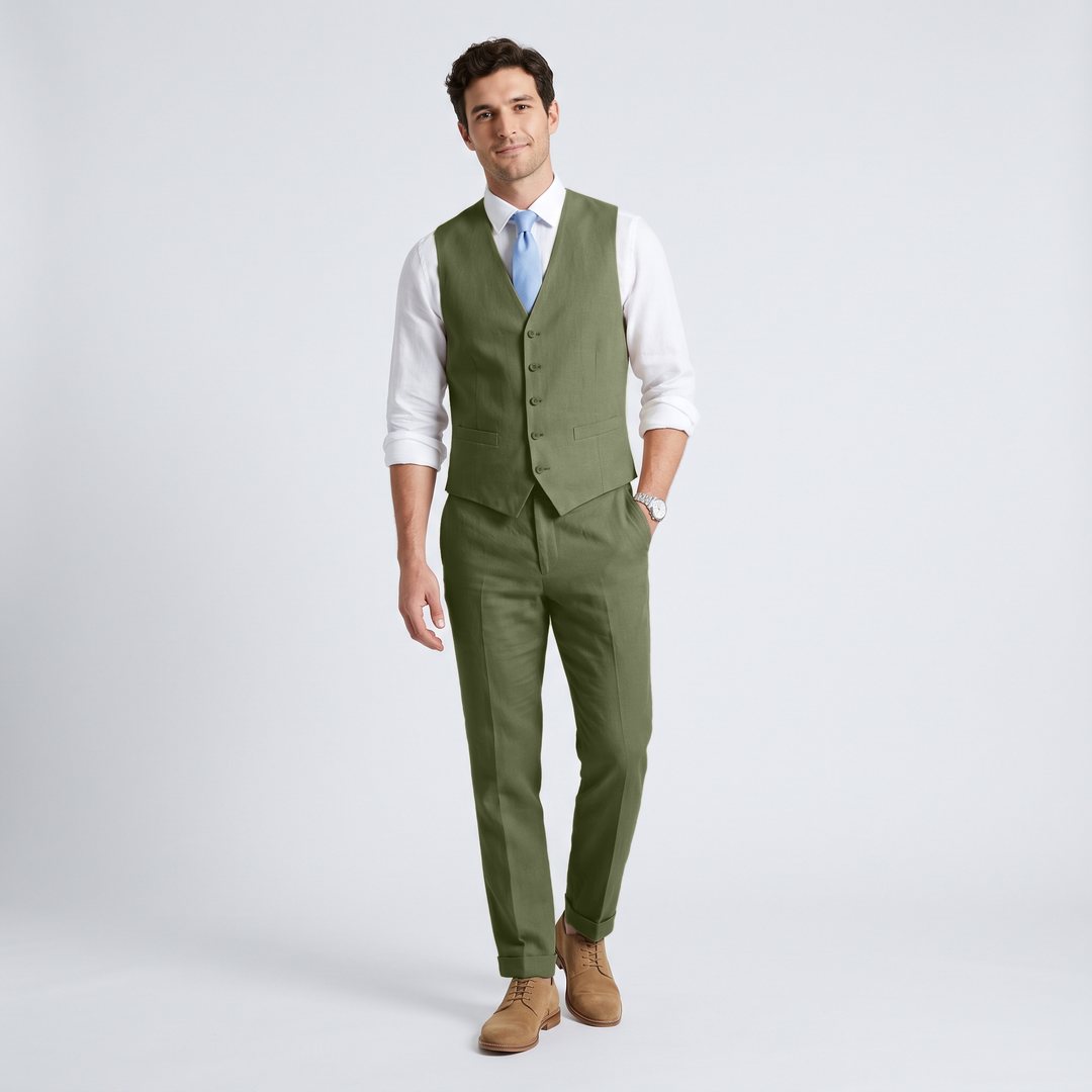 Menseventwear 2 Pieces Linen Men&
