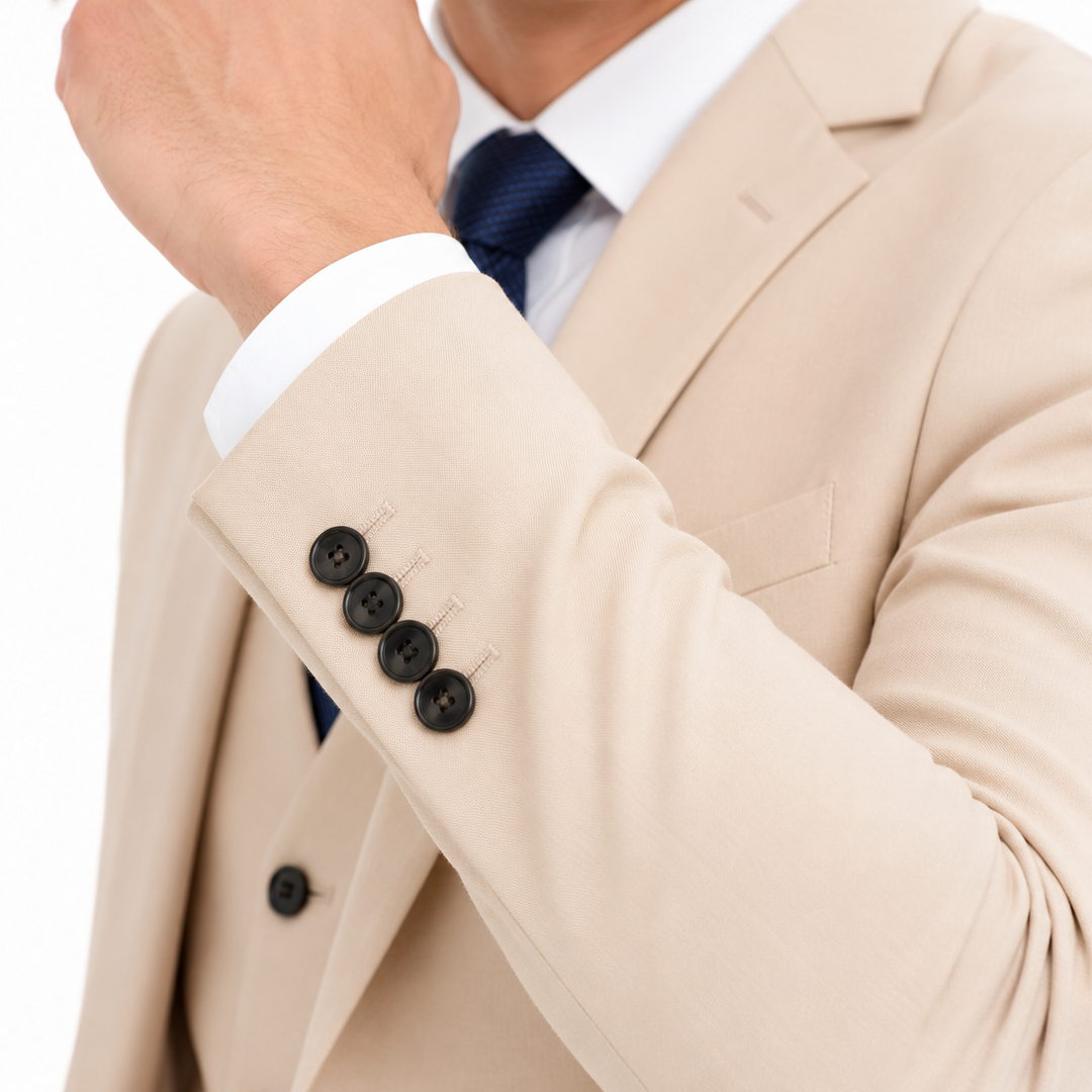 Menseventwear 3 Piece Mens Suit Slim Fit Solid Peak Lapel Suit (Blazer + Vest + Pants) Mens Event Wear