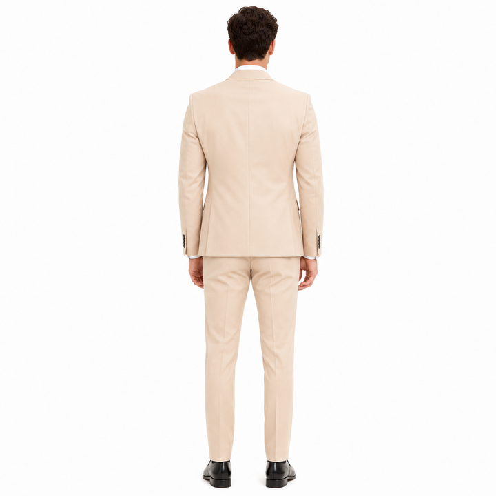Menseventwear 3 Piece Mens Suit Slim Fit Solid Peak Lapel Suit (Blazer + Vest + Pants) Mens Event Wear