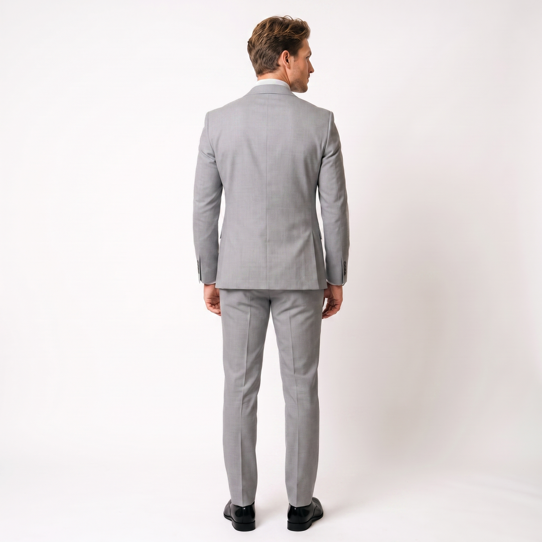 Menseventwear 3 Piece Mens Suit Slim Fit Solid Peak Lapel Suit (Blazer + Vest + Pants) Mens Event Wear