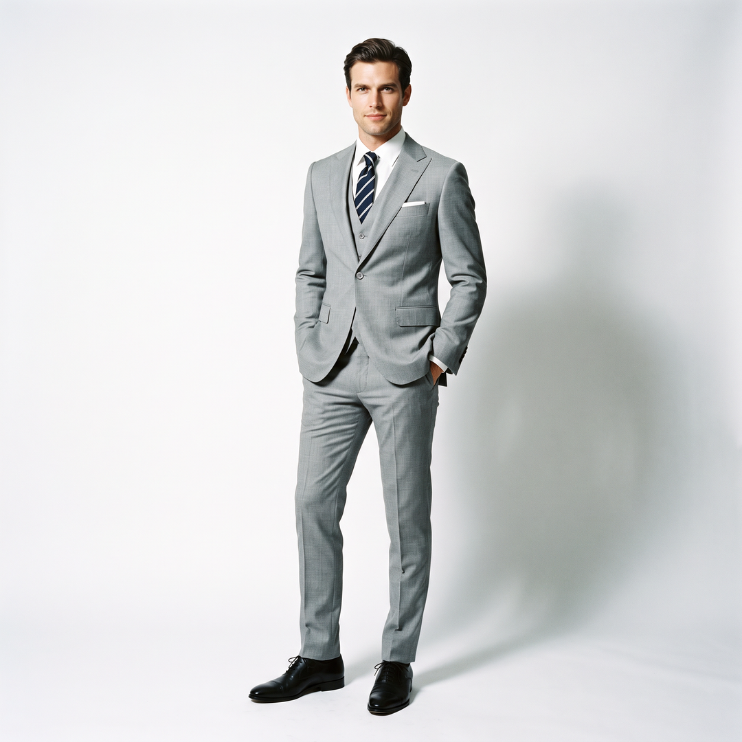 Menseventwear Business Men's 3 Pieces Mens Suit Peak Lapel Tuxedos (Blazer+Vest+Pants) Mens Event Wear
