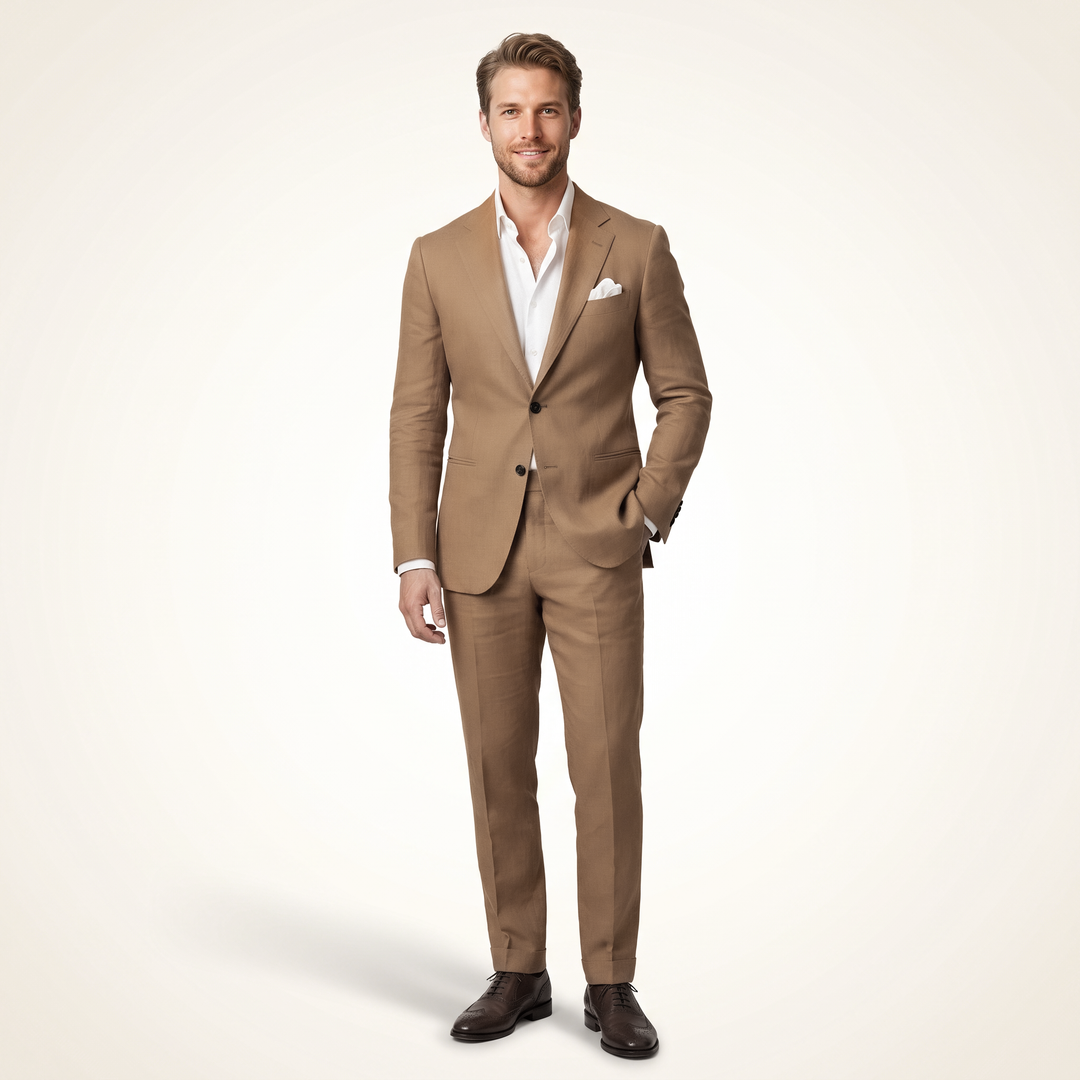 Menseventwear Casual 2 Pieces Men's Suit Flat Peak Lapel For Wedding (Blazer + Pants) Mens Event Wear