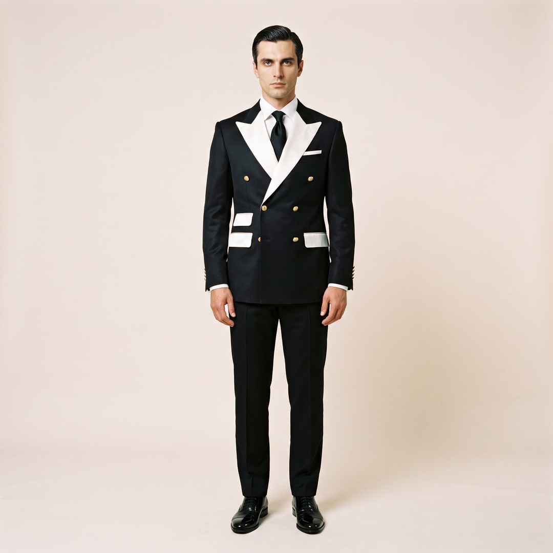 Menseventwear Casual Men's Suit Slim Fit Double Breasted 2 Piece Business Tuxedos (Blazer+Pants) Mens Event Wear