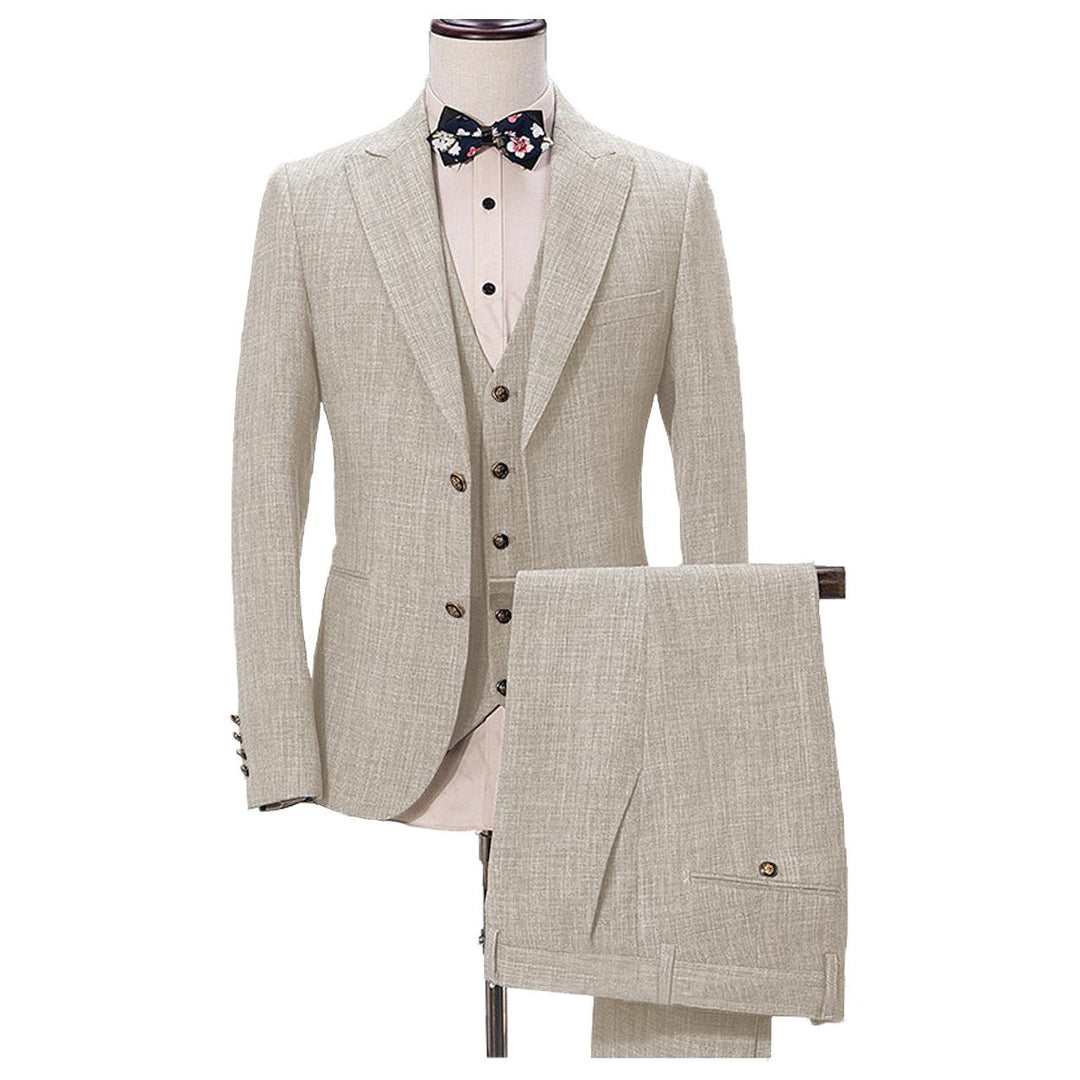 Menseventwear Casual Men's Three-Piece Peak Lapel Wedding Suit for Men (Blazer + Vest + Pants) mens event wear