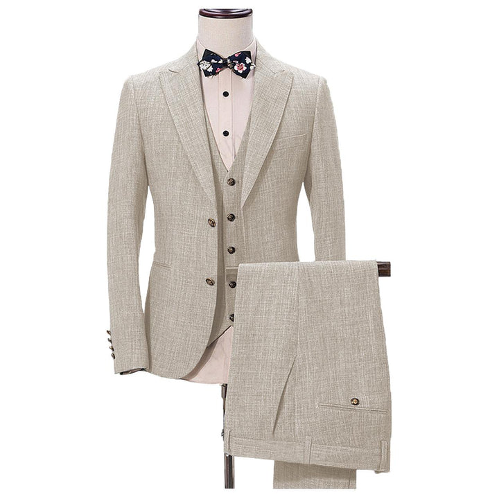 Menseventwear Casual Men's Three-Piece Peak Lapel Wedding Suit for Men (Blazer + Vest + Pants) mens event wear
