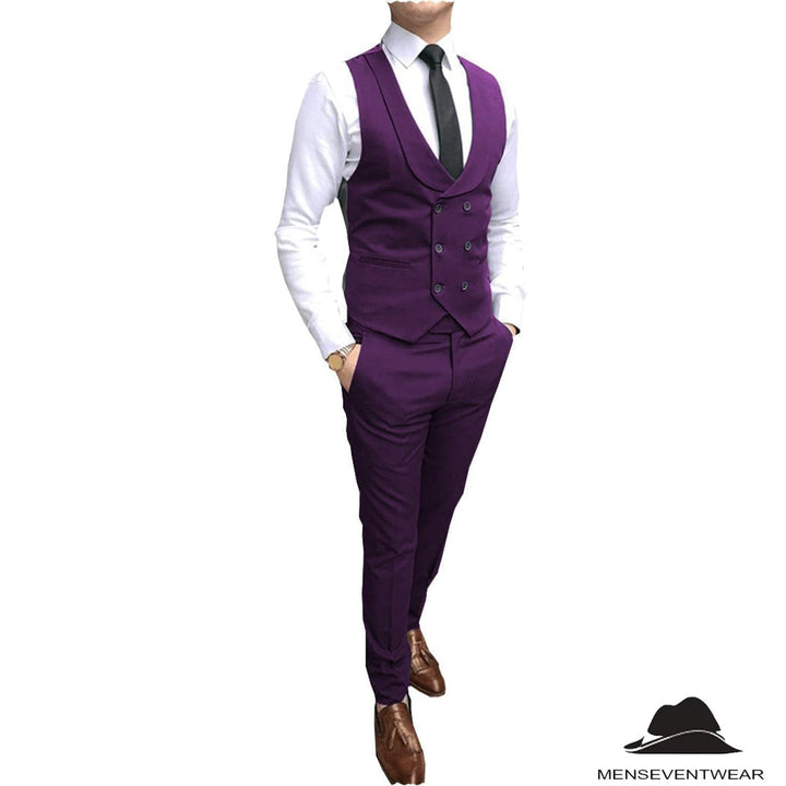 Menseventwear Double Breasted Formal 2 pieces Mens Suit For Wedding (Vest+Pants) mens event wear