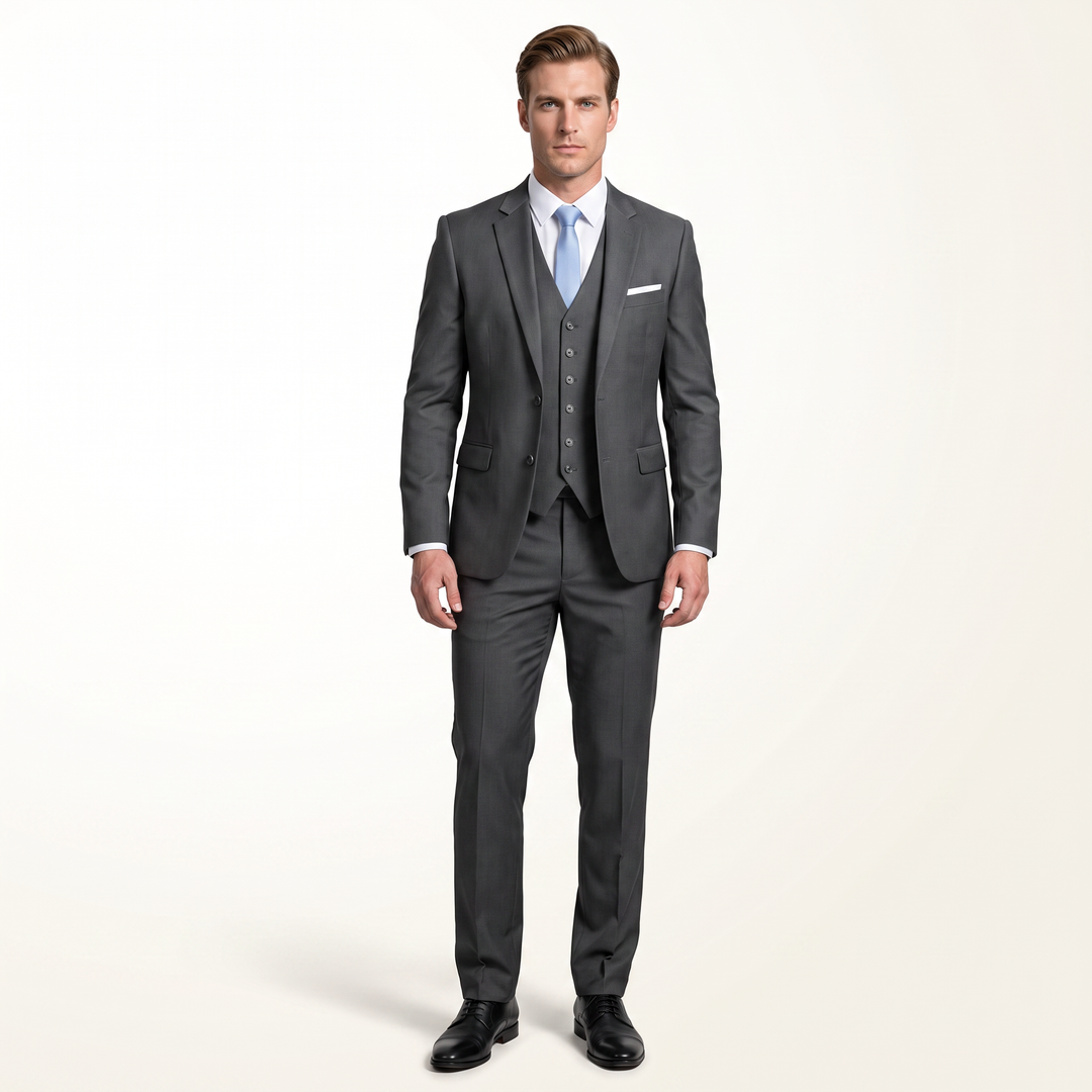 Menseventwear Fashion 3 Pieces Men's Suit Formal Flat Notch Lapel Tuxedos (Blazer+vest+Pants) Mens Event Wear