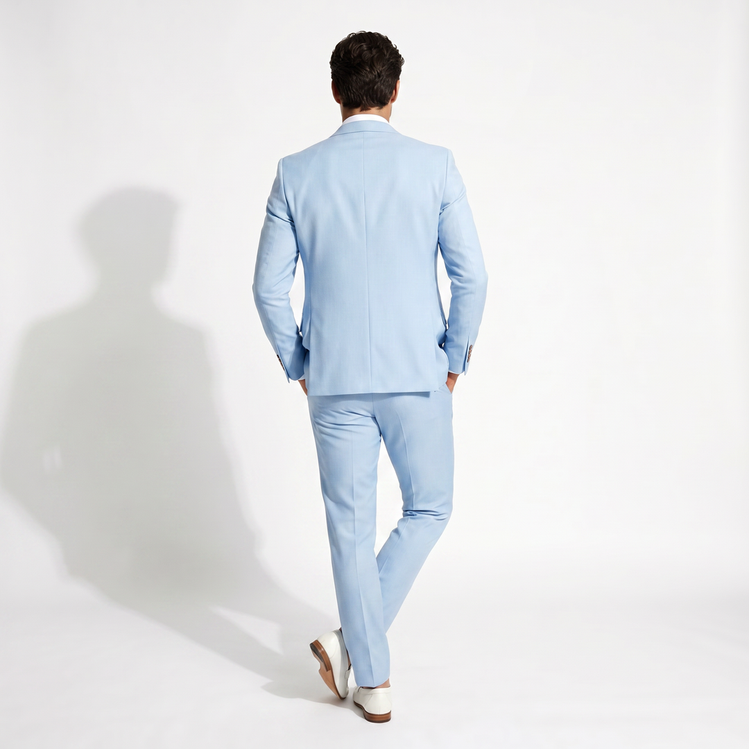 Menseventwear Fashion 3 Pieces Mens Suit Flat Notch Lapel Tuxedos (Blazer+vest+Pants) Mens Event Wear