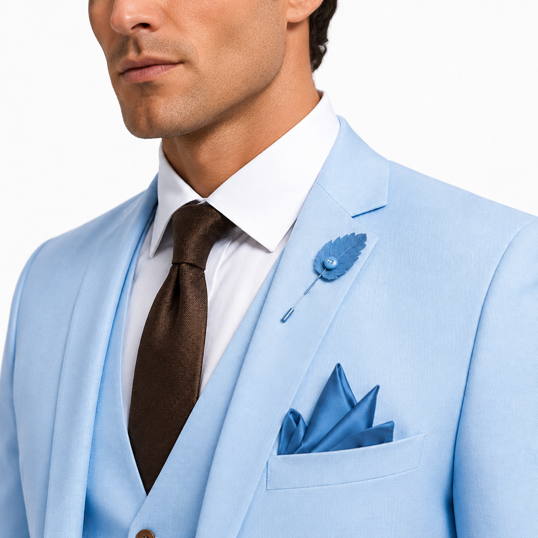 Menseventwear Fashion 3 Pieces Mens Suit Flat Notch Lapel Tuxedos (Blazer+vest+Pants) Mens Event Wear