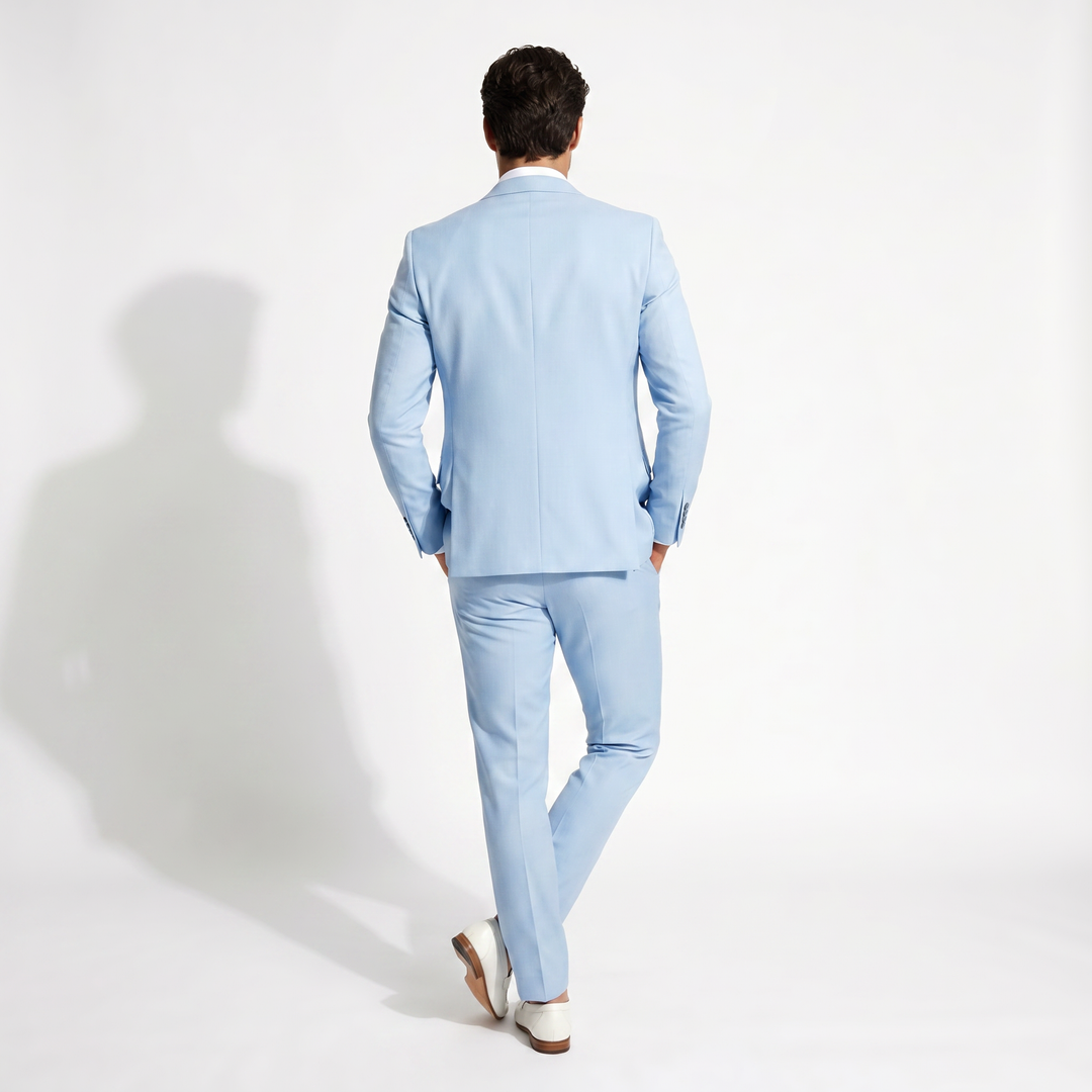 Menseventwear Fashion 3 Pieces Mens Suit Flat Notch Lapel Tuxedos (Blazer+vest+Pants) Mens Event Wear