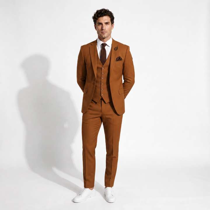 Menseventwear Fashion 3 Pieces Mens Suit Flat Notch Lapel Tuxedos (Blazer+vest+Pants) Mens Event Wear