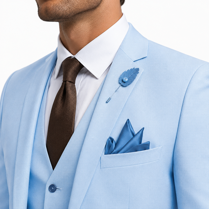Menseventwear Fashion 3 Pieces Mens Suit Flat Notch Lapel Tuxedos (Blazer+vest+Pants) Mens Event Wear