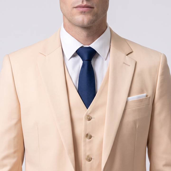 Menseventwear Fashion 3 Pieces Mens Suit Flat Notch Lapel Tuxedos (Blazer+vest+Pants) Mens Event Wear